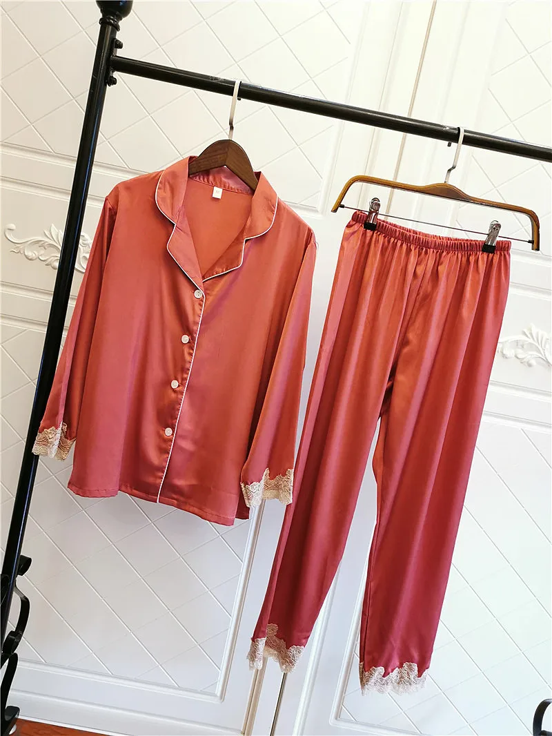 Женская пижама с длинным рукавом и V-образным вырезом | одежда