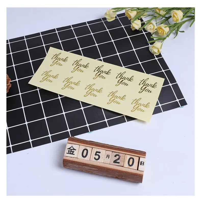 

10Pcs Gilding Gold Heart Thank You Handmade Cake Packaging Sealing Label Kraft Sticker Baking DIY Gift Stickers