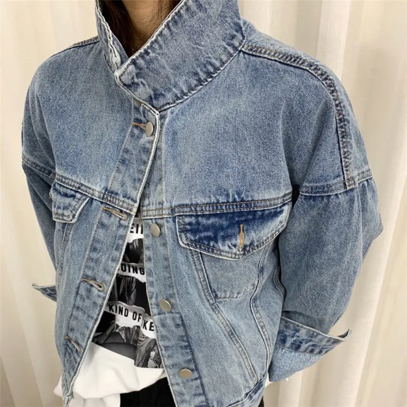 

Женская джинсовая куртка с высокой талией, в винтажном стиле, 2021, одежда футболки