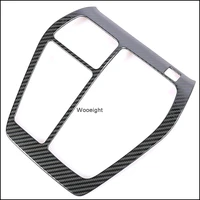 wooeight carbon fiber style stainless steel gear panel decorative frame cover trim fit for toyota rav4 2019 2020 car accessories