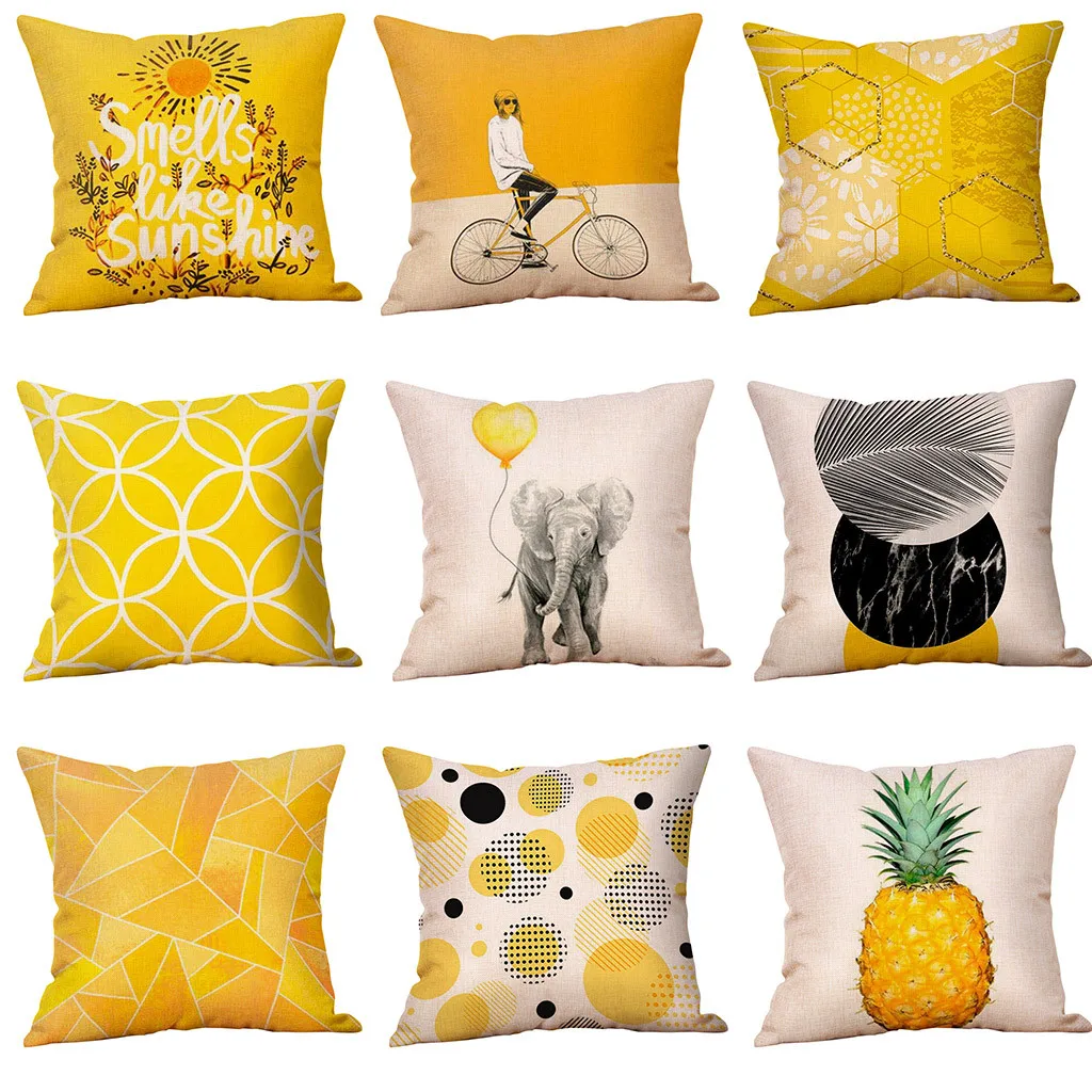 45*45 желтая наволочка серые декоративные подушки искусственный диван/украшение