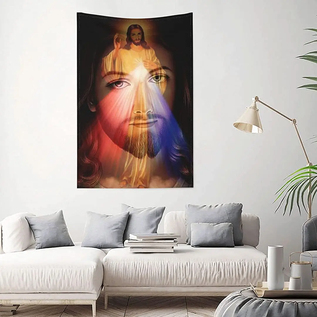 

Jesus Christ Wall Tapestry Holly Mary Blessed Virgin Mary Our Lady Of Guadalupe Mother Of God 40"X60" Wall Hanging Bedspread