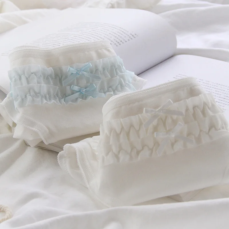 

Sweet Underwear Women Cotton Panties Briefs Cute Panty For Young Lady School Girls Thong Mid Waist Seamless Lingerie Underpants