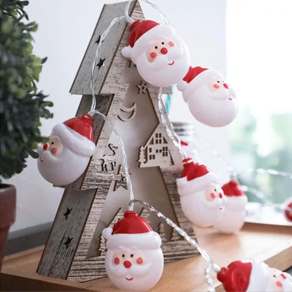 Рождественские огни Санта-Клаус гирлянды светодиодные украшения Внутренние