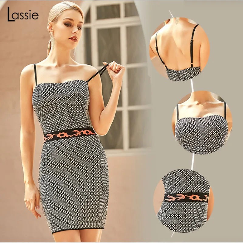 

Lassie club outfits for women eam bandage dress suits party mini skirt pechincha cocktail dresses streetwear women summer dress