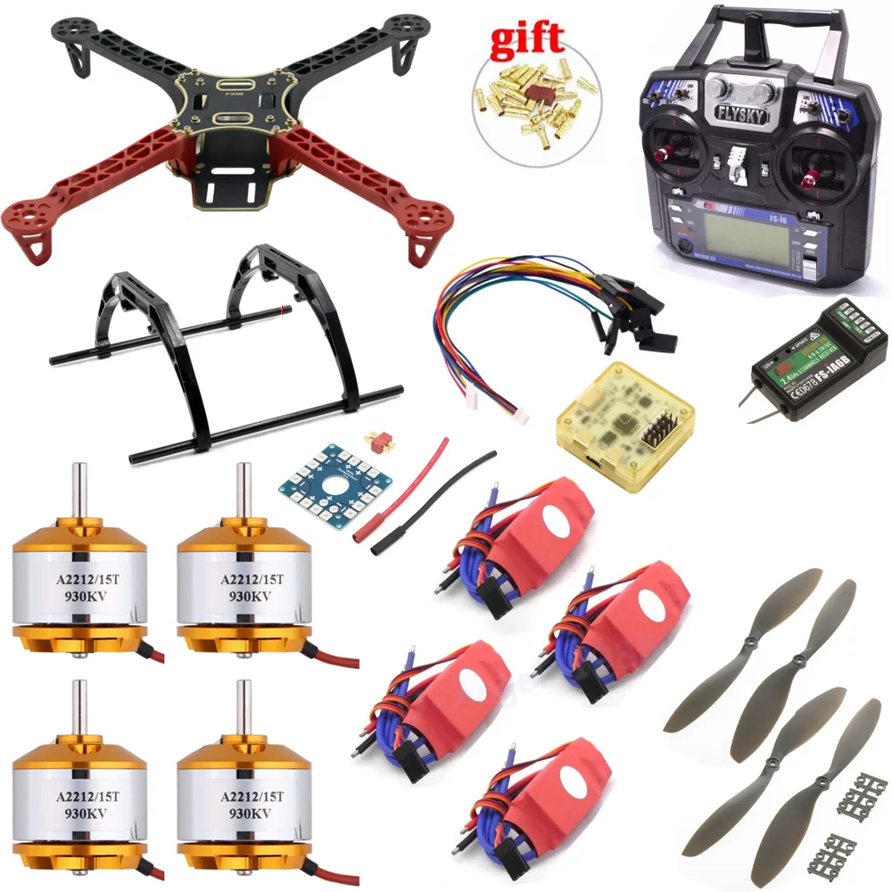 with Tx F330 печатная плата комплект CC3D EVO плата контроллера полета XXD A2212 930KV двигатель 20A Simonk ESC 8038 реквизит для радиоуправляемого квадрокоптера - Цвет: with Tx