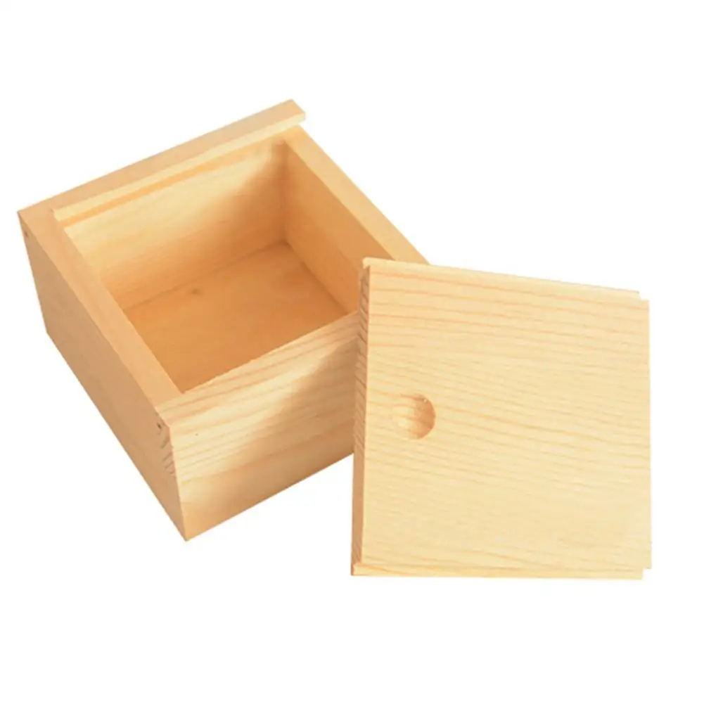 

Vintage Simple Plain Wooden Storage Box Necklace Earring Ring Jewelry Organizer Container Small Gadget Storage Box Handmade Case