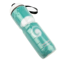 710ml dual layer insulated water bottle outdoor sports bottle bicycle sports bottle cold preservation function water cup_green