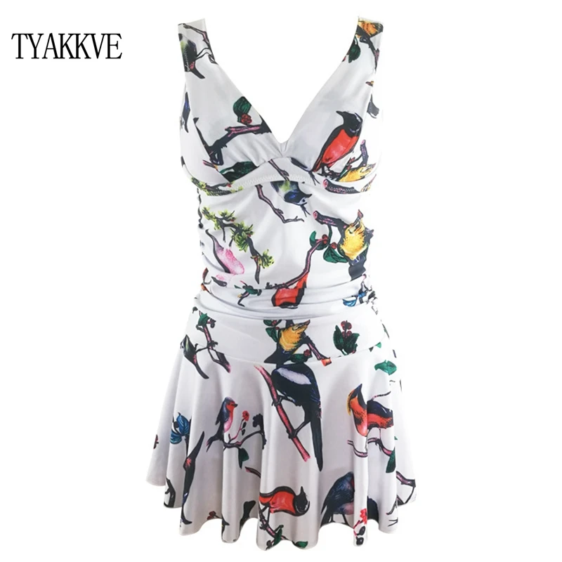 Купальник Танкини в горошек размера плюс Женский винтажный купальник Цельный