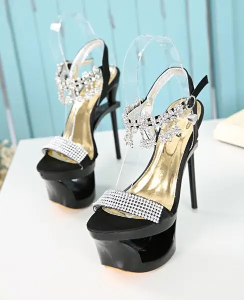 

16cm Heel Gladiator Sandals Women Stripper Shoes Summer Sexy Thin Heel Cross Strap High Heels Sandals Women Platform Sandals