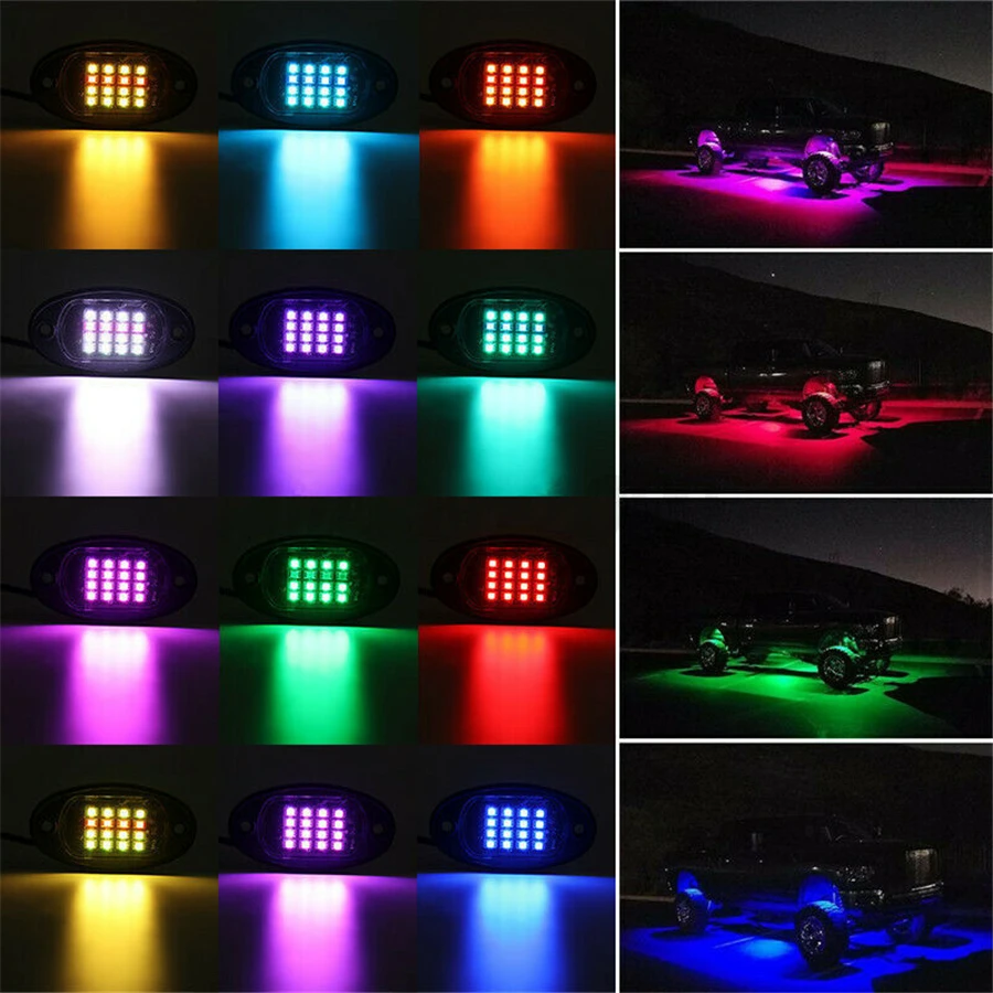 8 шт. автомобильный неон под днище кузова RGB светодиодный атмосферсветильник свет