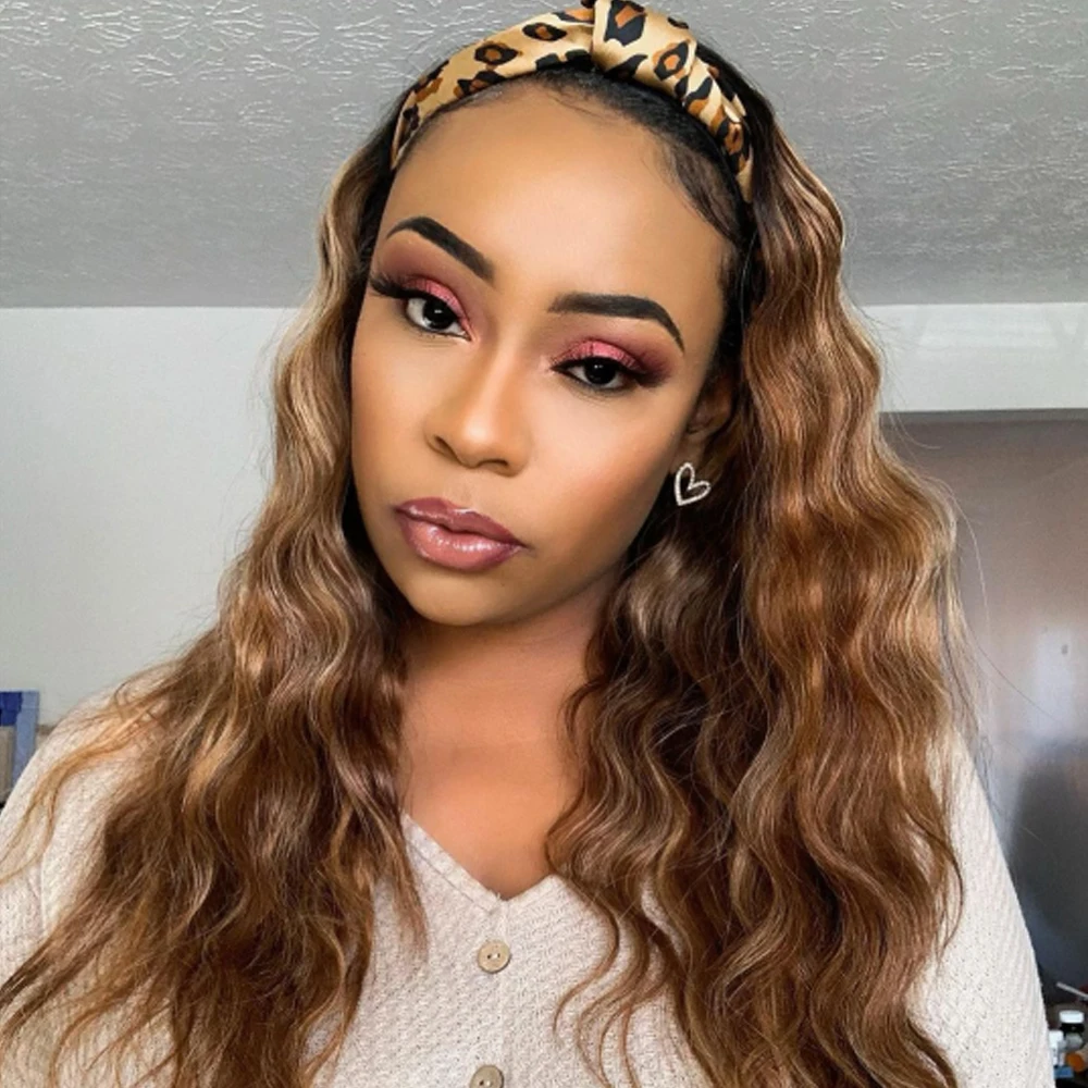 Обруч Омбре парик человеческие волнистые волосы для придания объема и повязка на