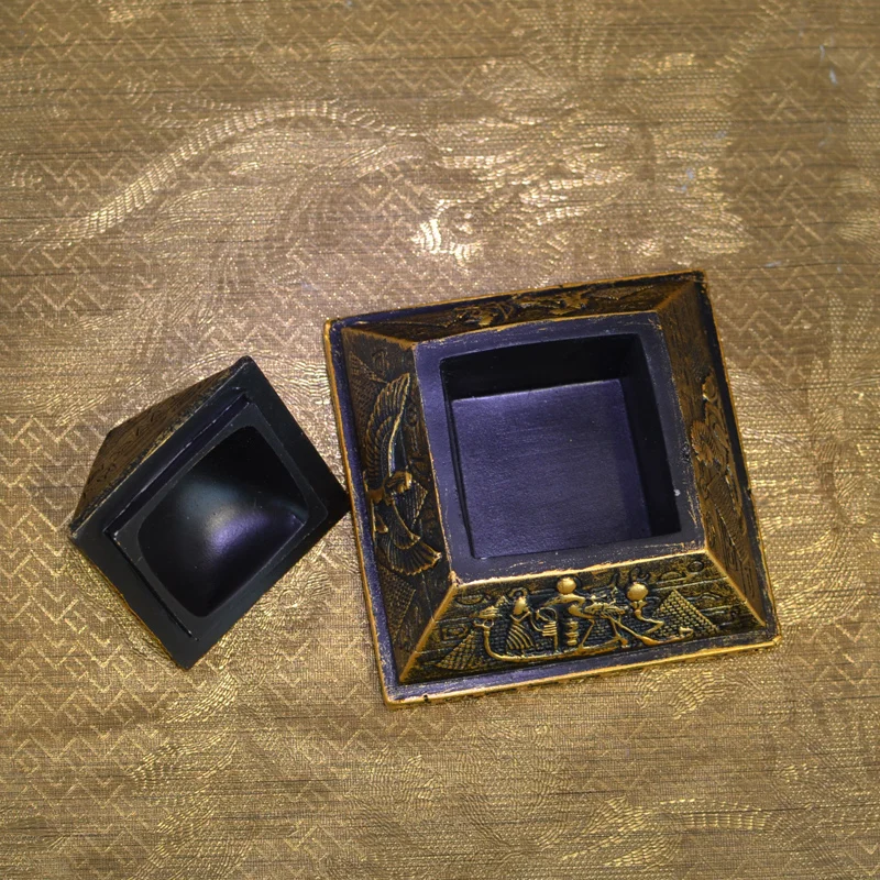 Металлическая египетская пирамида статуэтки из смолы шкатулка для ювелирных