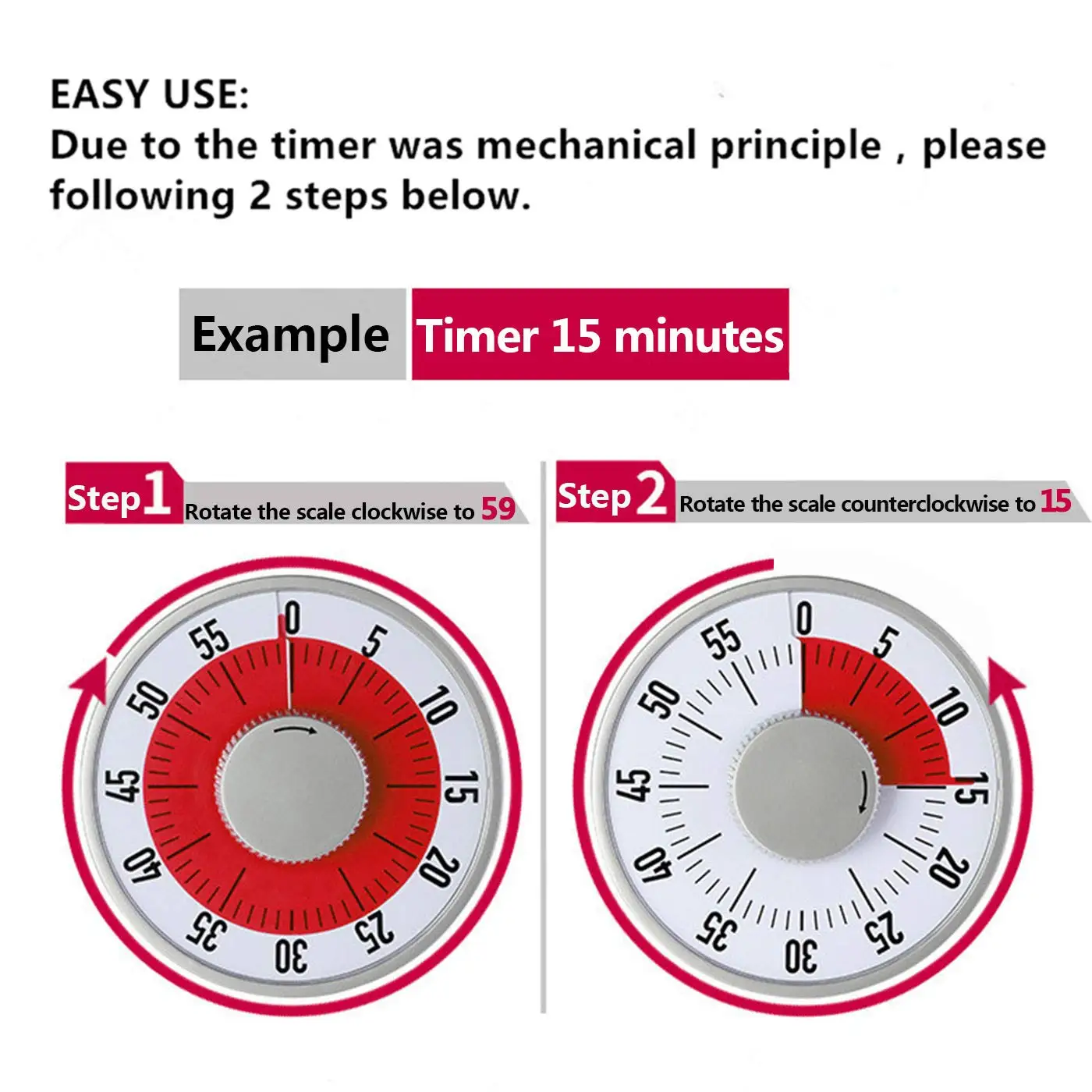 Топ Кухня таймер 60 минутный механический визуальные таймеры для Пособия по