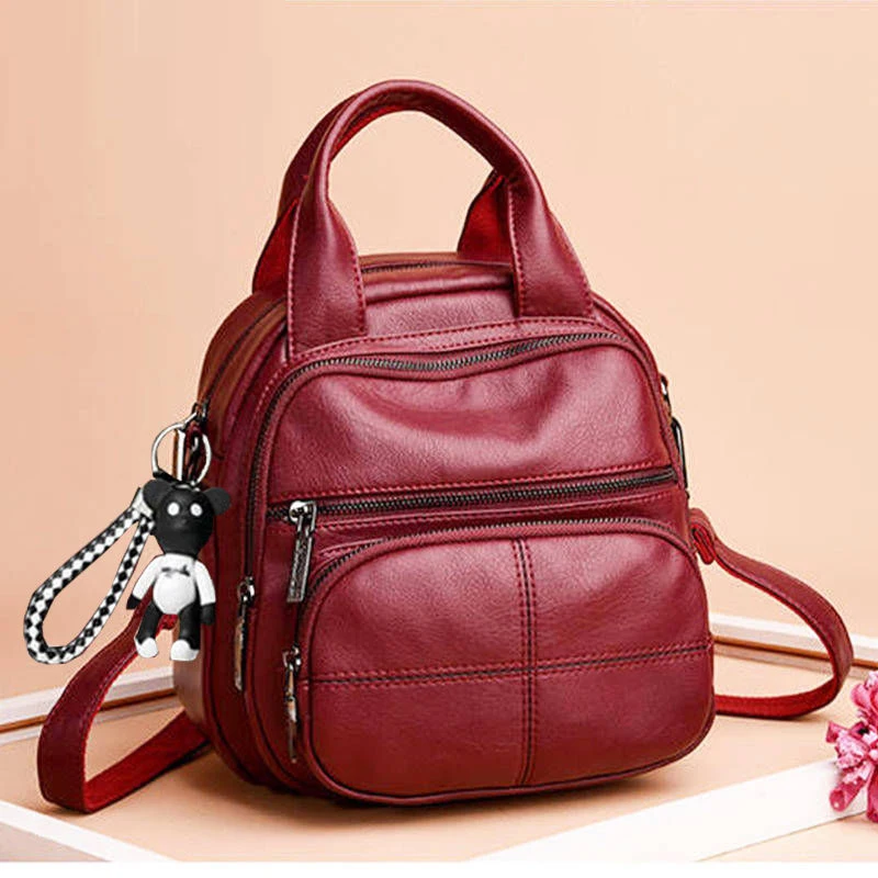 Однотонный мягкий рюкзак из искусственной кожи женский маленький простой