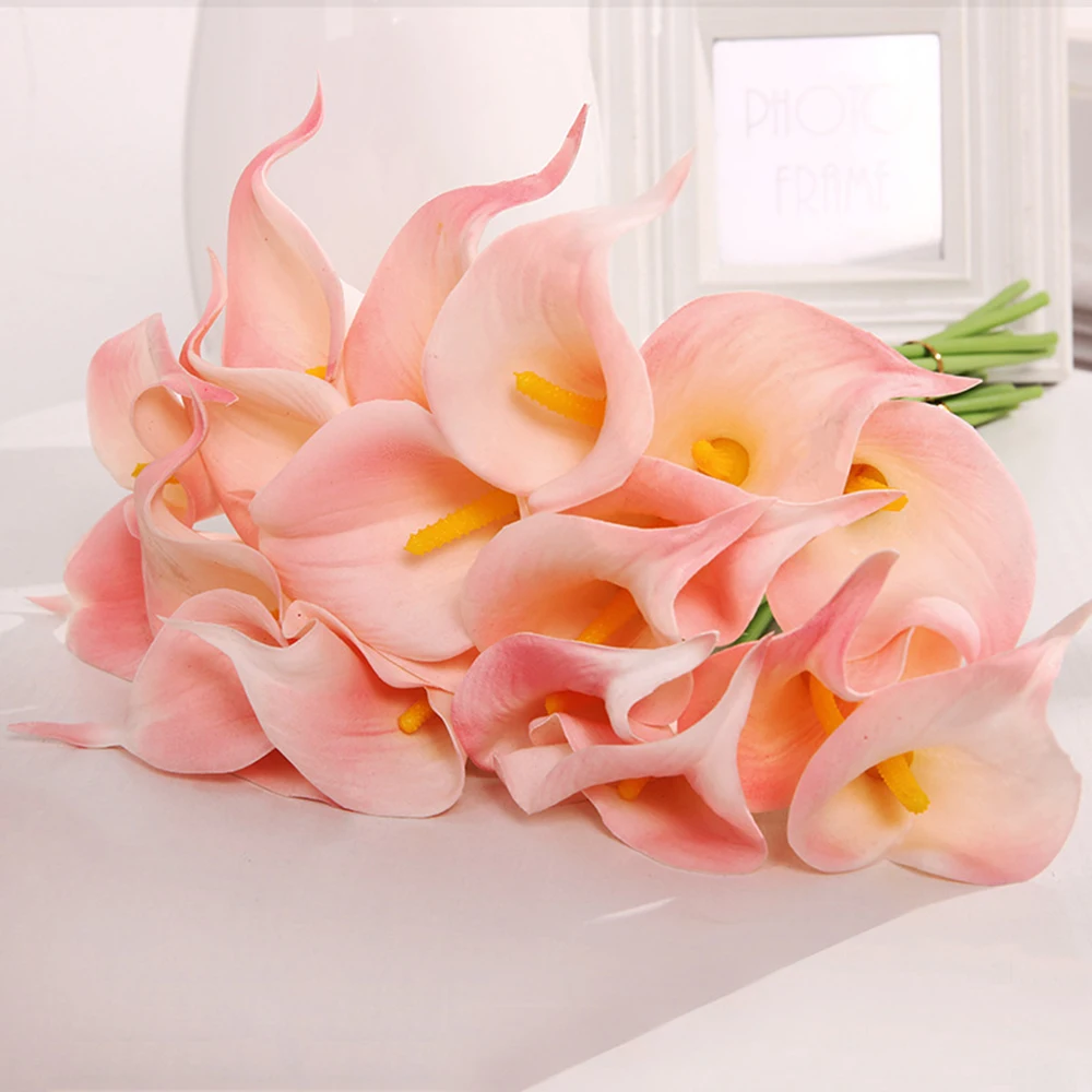 10×настоящие Калла лилии Cala Lilly Искусственные цветы искусственный цветок из шелка