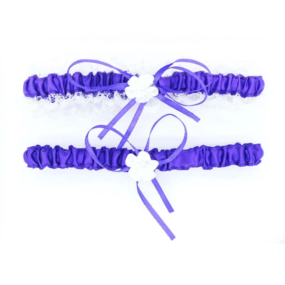 purple Сексуальный бант подвязки Эротическое искушение кружева ноги аксессуары ноги подвязки эластичный пояс - Цвет: purple