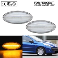 2x clear led side marker lamp turn signal light for peugeot 206206cc 0898 032007 407 2004 2011 607 2000 2010