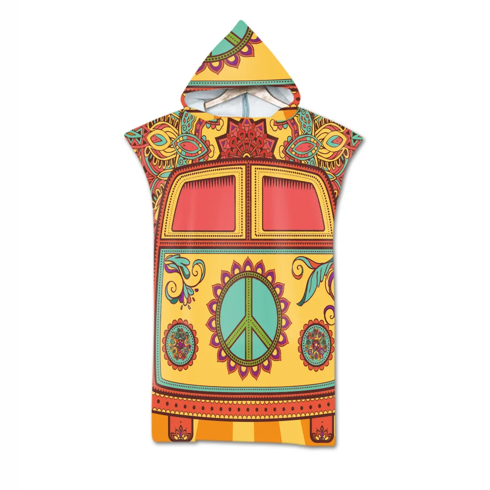 Хиппи ван мир автомобилей Ретро Ванна Полотенца на открытом воздухе взрослых с