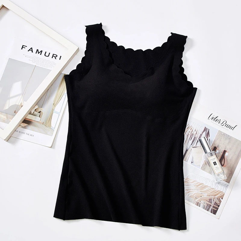 

Autumn and winter women's V-tie bra waistcoat German velvet seamless stretch warmth base comfortable thermal underwear LT011