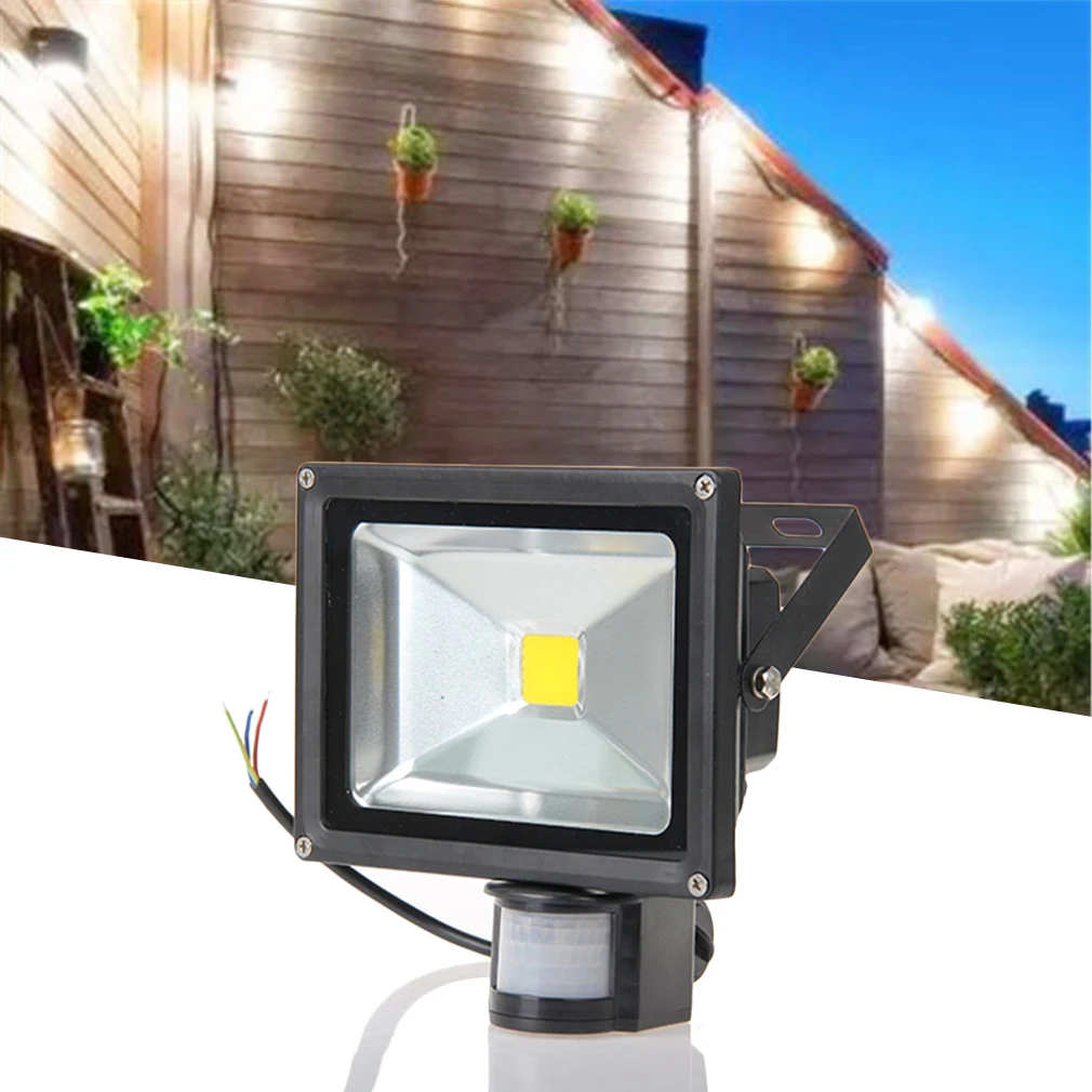 

High Luminous Efficiency 10/20W LED Security Floodlight PIR Sensor Motion Outside Flood Light IP65