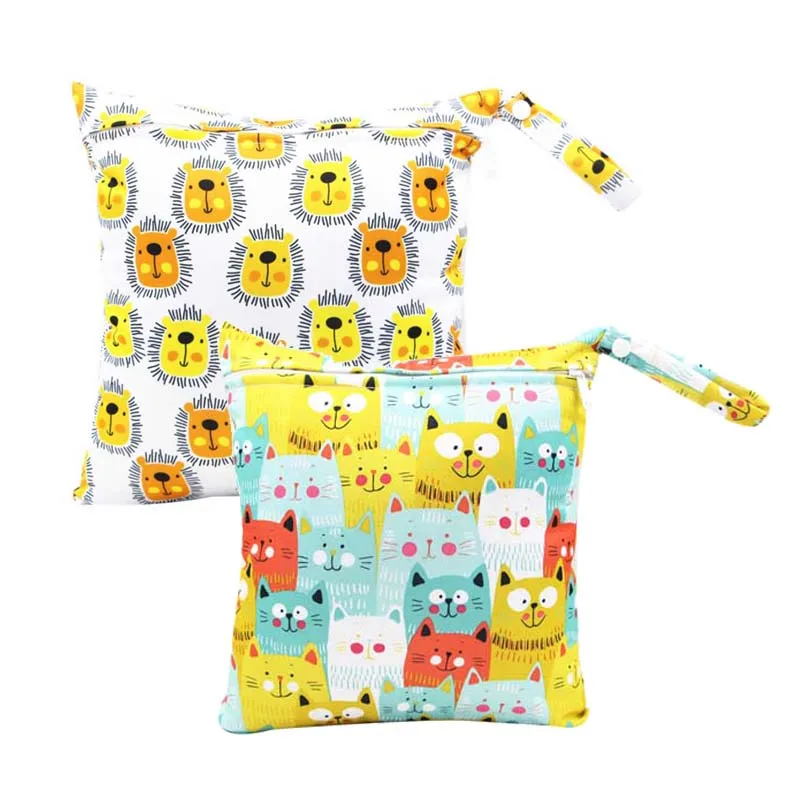 

waterproof PUL printed diaper nappy bag 28*30cm wet bag diaper pouch hanging carry bag for stroller washable