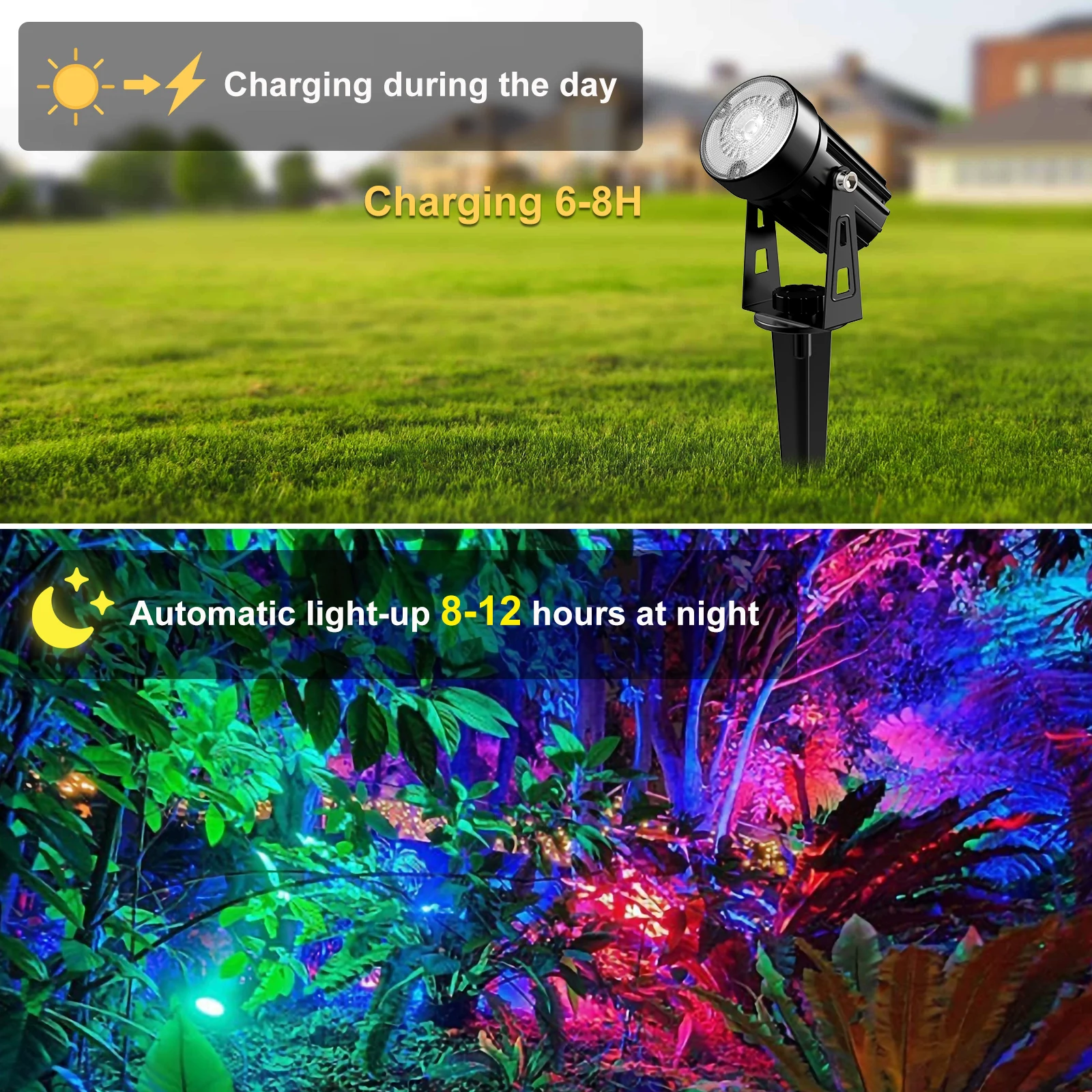 Дешево T-SUN RGB 5 ламп Солнечный светодиодный светильник Открытый IP65 водонепроницаемый светильник солнечной энергии для украшения сада солнечный св...