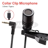 mini microphone 3 5mm type c condenser audio recording tie clip mic for pc laptop huawei xiaomi samsung portable microphone