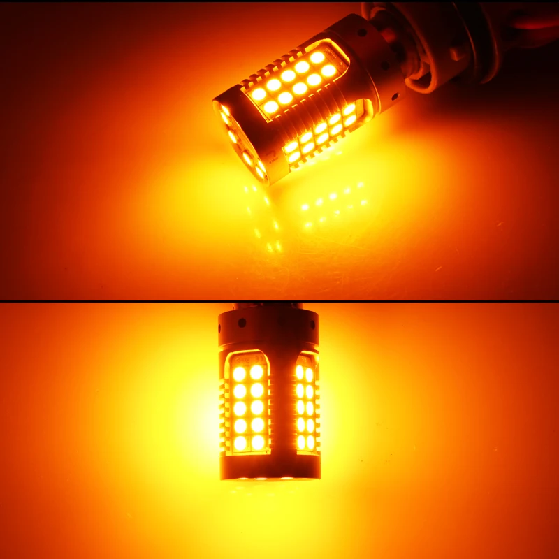 Нет Hyper Flash Canbus 1157 BAY15d желтый 48 SMD P21/5 Вт авто светодиодный лампы для спереди и сзади