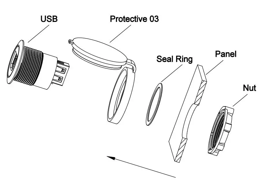 22 мм металлическая панельная розетка RJ45 Мама папа с кабелем (60 см 150 см)|connector