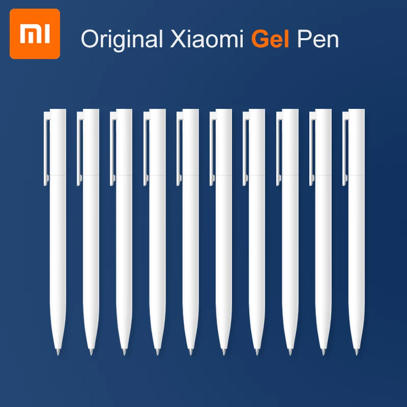 Оригинальная гелевая ручка Xiaomi Mi 10 шт. черные стержни 0 5 мм без крышки гладкая