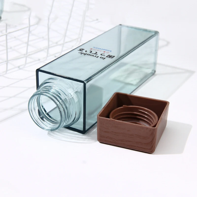 Квадратная бутылка для воды Спортивная школьная питья в японском стиле не