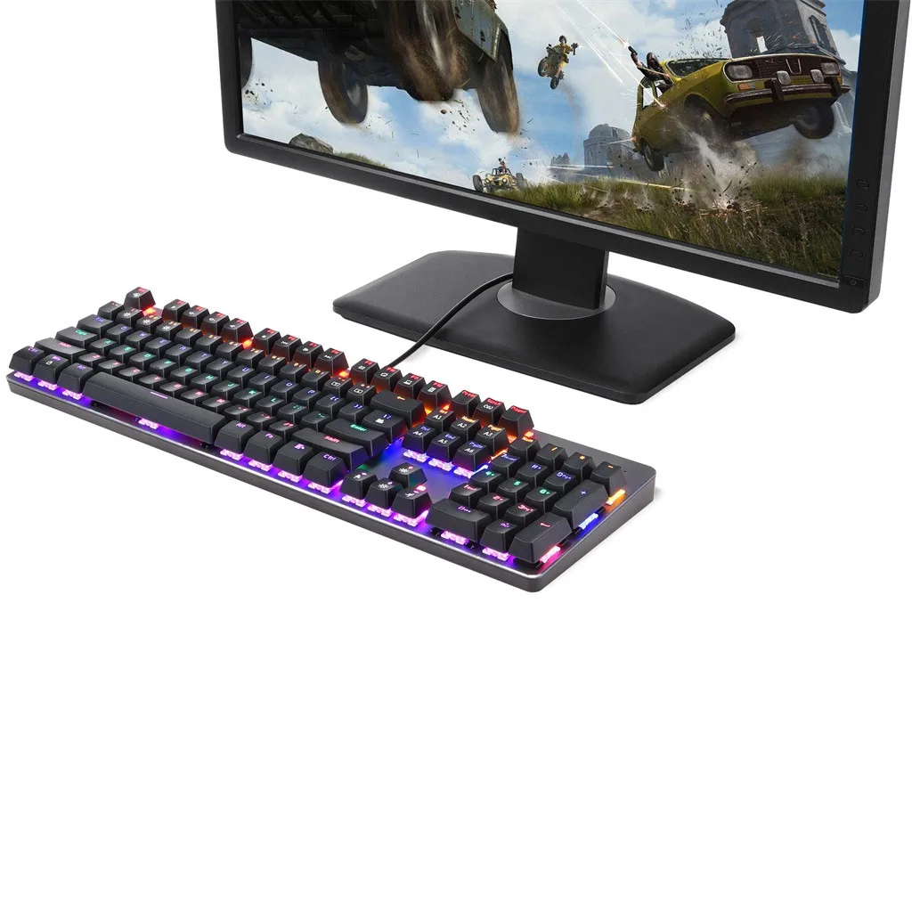 

Mechanical Backlit Ergonomic keyboard Single Key Light Breathing Wired USB Backlit Keyboard Mechanical Feeling