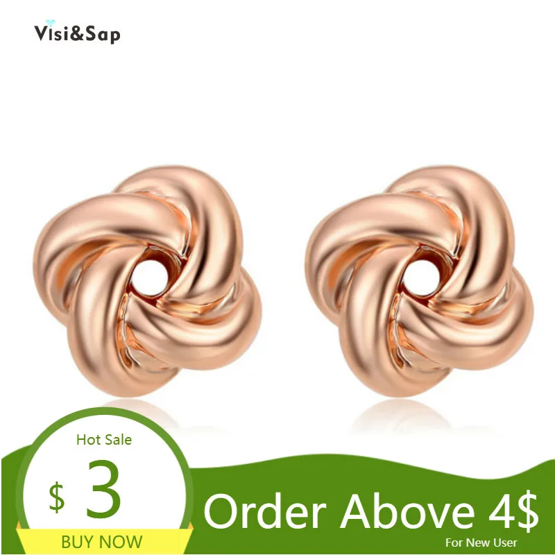 Женские серьги гвоздики с лепестками Visisap уникальные простые подарочные цвета