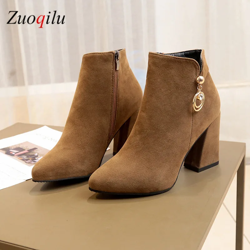 Ботинки женская обувь Модные женские ботильоны на высоком каблуке из