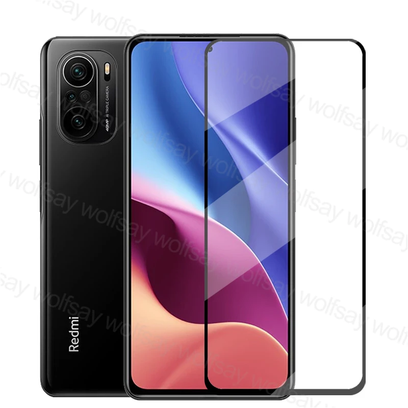 Protector de pantalla de pegamento completo para Xiaomi pocofone F1 vidrio para Poco X3 X2 F2 M2 Pro pel&iacute;cula protectora del tel&eacute;fono de vidrio templado Poco F1-1