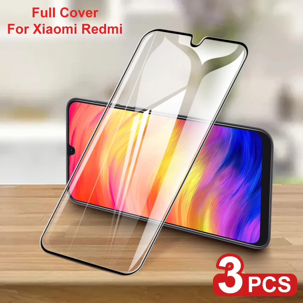 3 шт. закаленное стекло для Xiaomi Redmi note 7 MiA3 5 Полное покрытие Защита экрана Note 8 6A 7A 8Pro