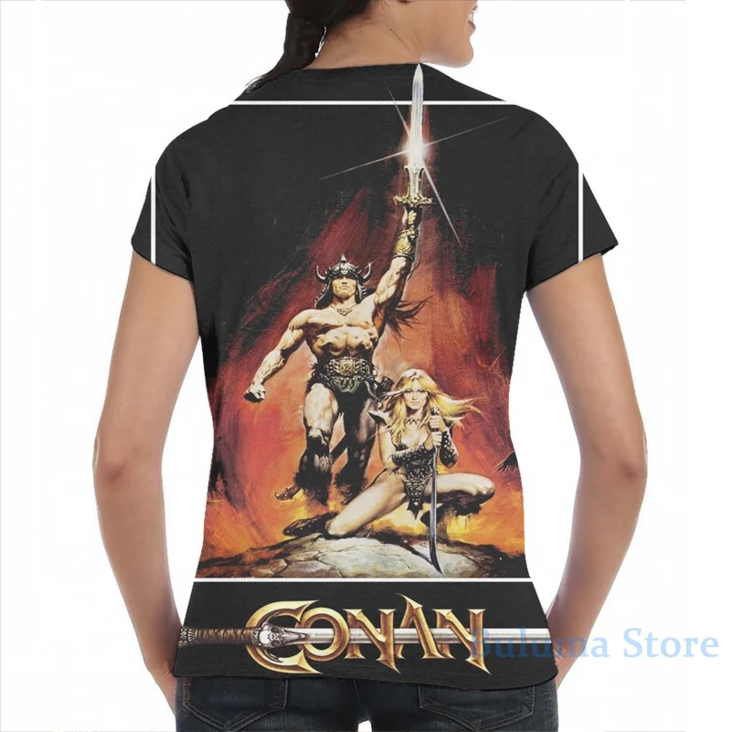 Мужская/женская футболка Conan The труд­ар­р (2) модная со сплошным принтом для