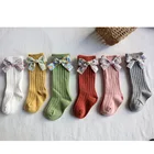 FOCUSNORM осень-зима новорожденных Носки для маленьких девочек и мальчиков с цветочным принтом Bowknit вязаные носки От 0 до 5 лет 6 Цвета