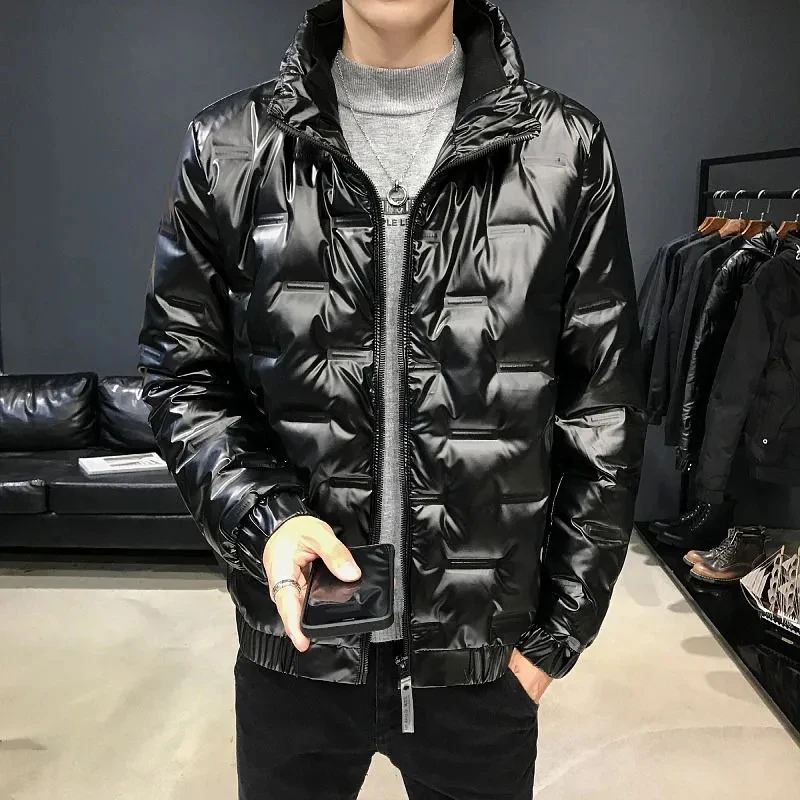 White Duck Down Jacket 2023 New Men's Winter Trend Short Style Light And Warm Korean Version Leisure Bright Face Slim Fit