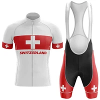2020 new swiss national flag red cycling suit summer bike uniform bike set mountain bike bike racing sportswear cycling jersey