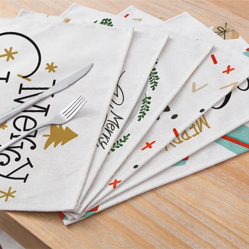 Fuwatacchi Рождественский Декор столовые салфетки льняные Нескользящие коврики
