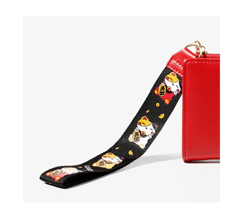 Женский кошелек Lucky Cat, милая сумка с персонажем мультфильма для девочек, мини-кошельки, тонкие женские кошельки, женский клатч кошелек для монет, маленькая сумка для кредитных карт