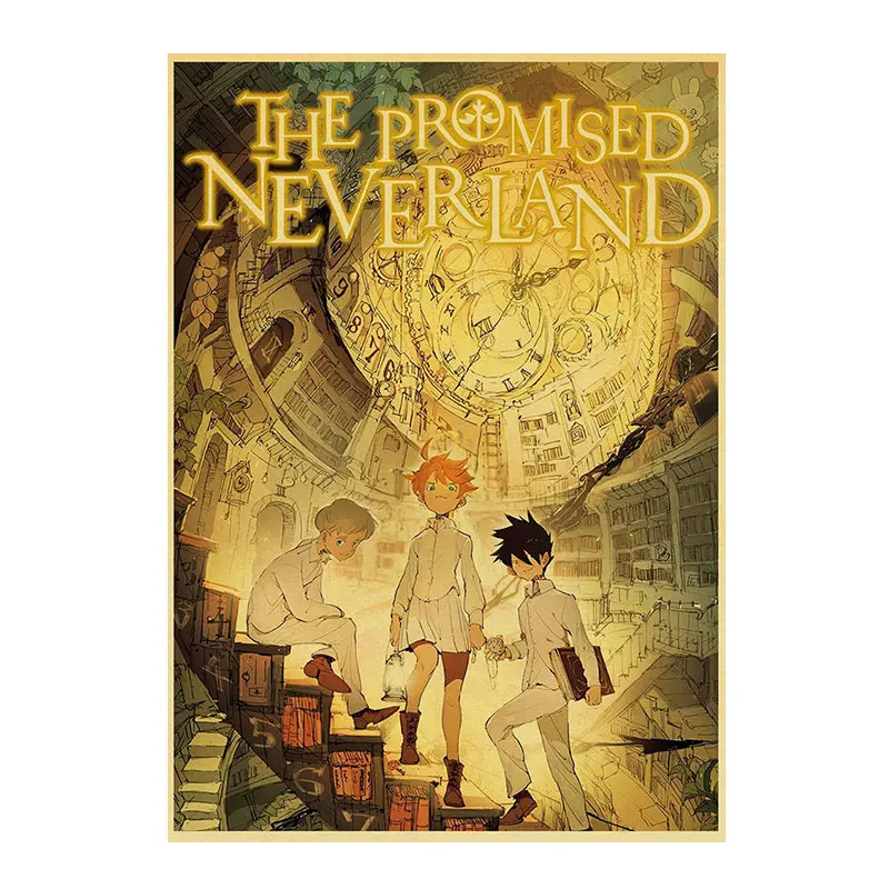 

The Promised Neverland Retro Anime Posters And Prints Japanese Animation Canvas Painting Bar Home Decoration Wall Art Pictures
