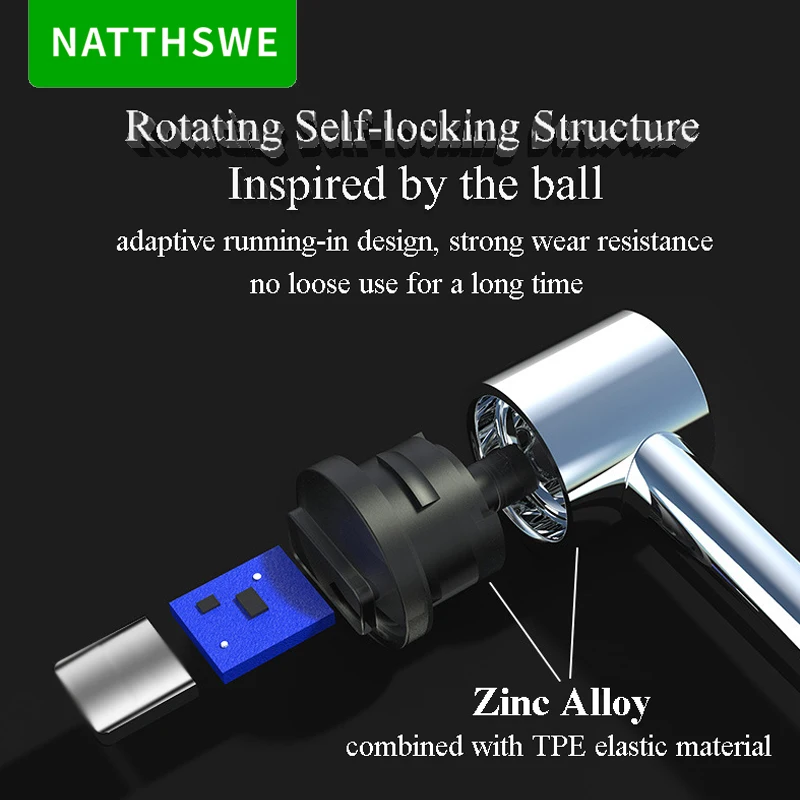 NATTHSWE 3.1A Utral-high Current Round Elbow Type-C USB Data Cable 2M Extended zinc Alloy Fast Charging Line for Huawei Xiaomi | Мобильные