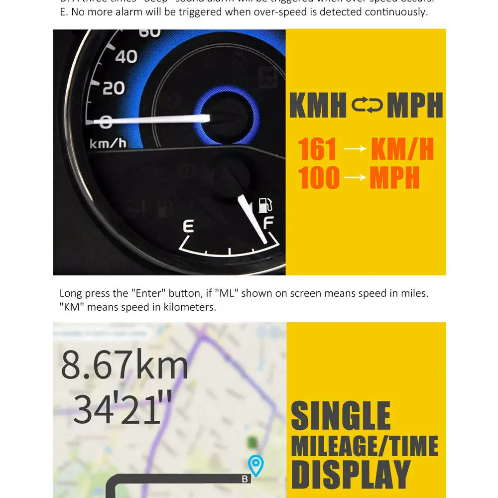 C80 Цифровой Автомобильный gps скорость дисплей км/ч MPH для велосипедов мотоциклов HUD скорость метр