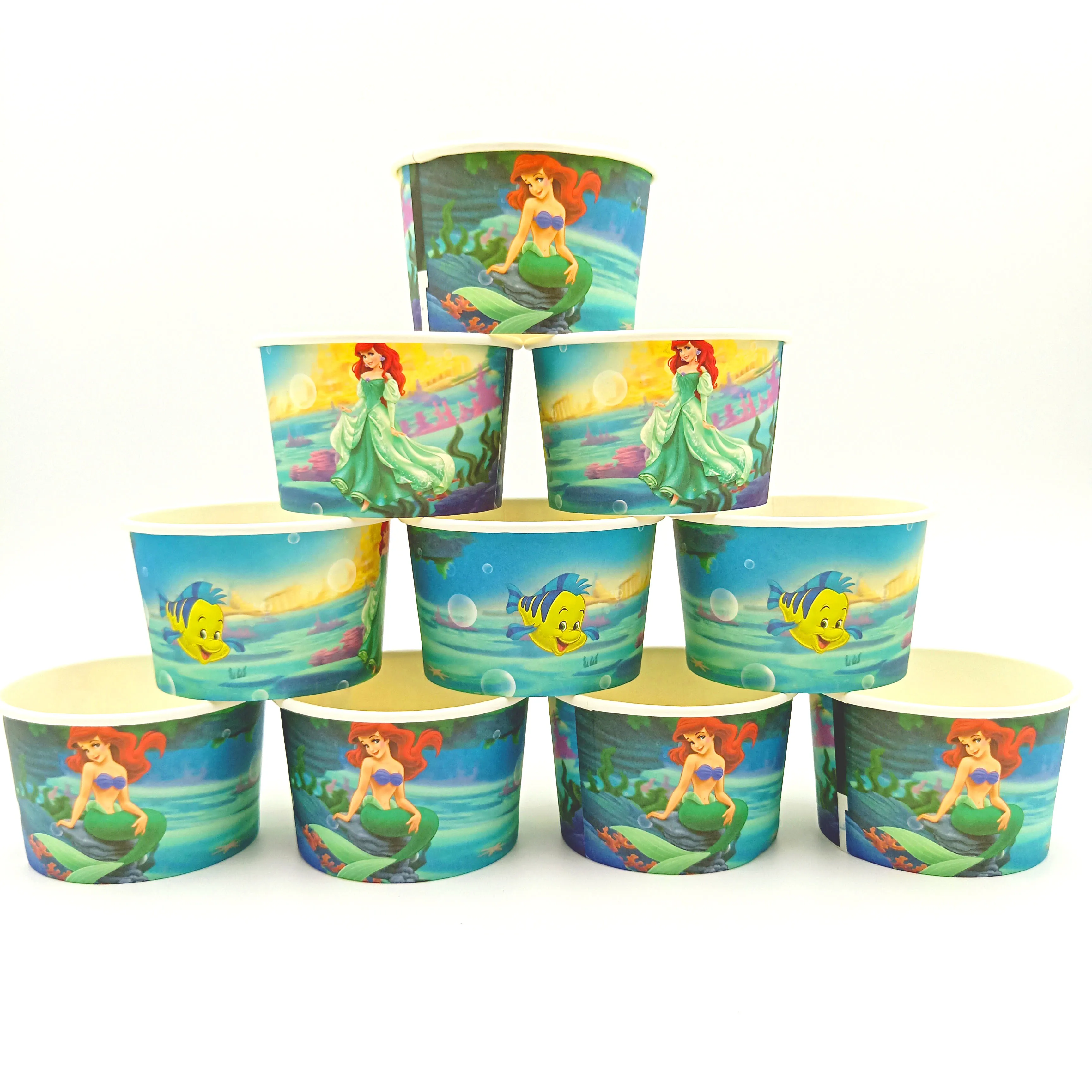 10 шт./лот Русалка тема мороженое чашки ребенок душ вечерние принадлежности чаша