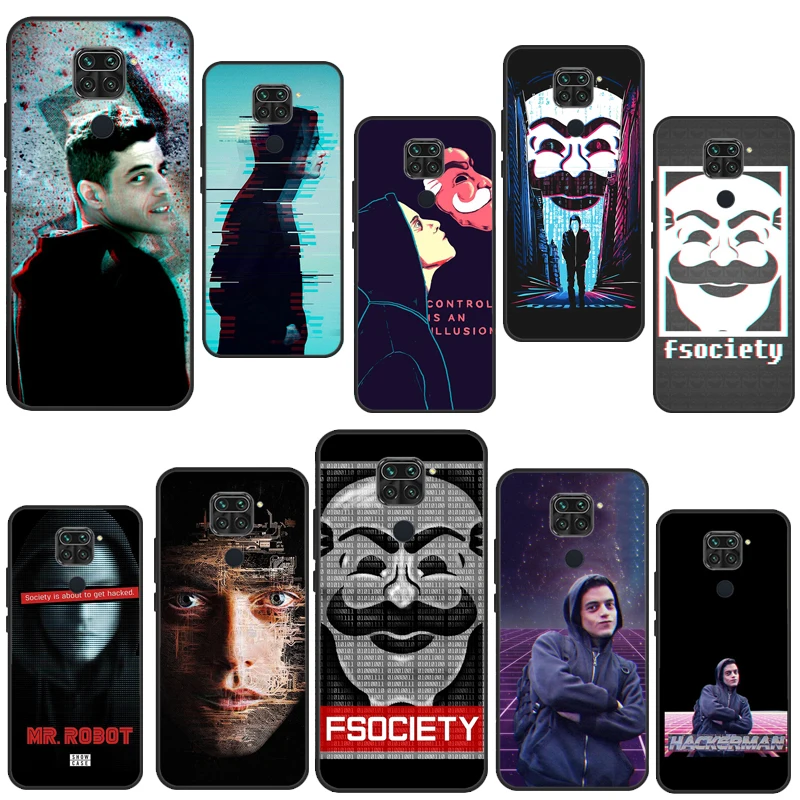 Чехол Mr Robot Fsociety Soft Cover для Xiaomi Redmi Note 11 10 Pro 9 8 8T 11S 10S 9A 9T 9C.