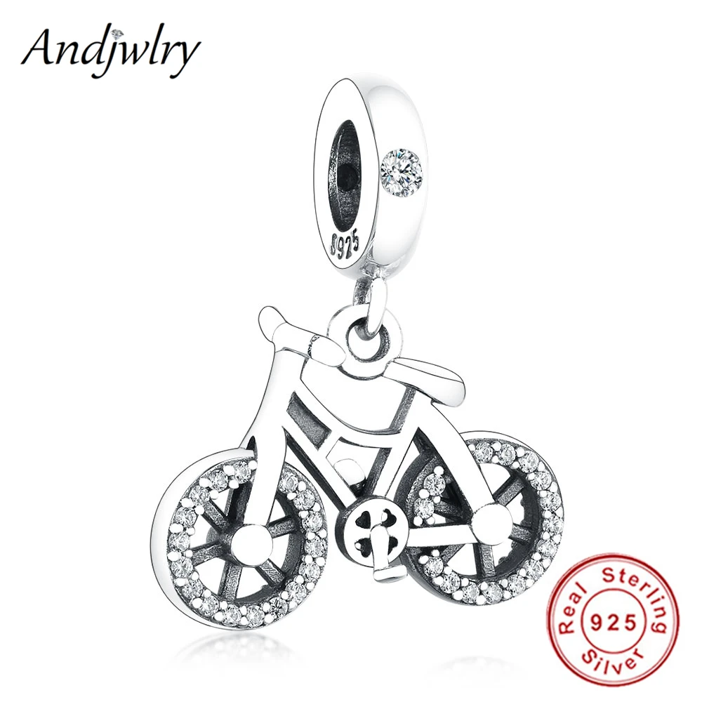 

Fit Original Pandora Charms Bracelet 925 Sterling Silver Pendant Brilliant Bicycle Dangle Charm Beads DIY Jewelry Women Berloque