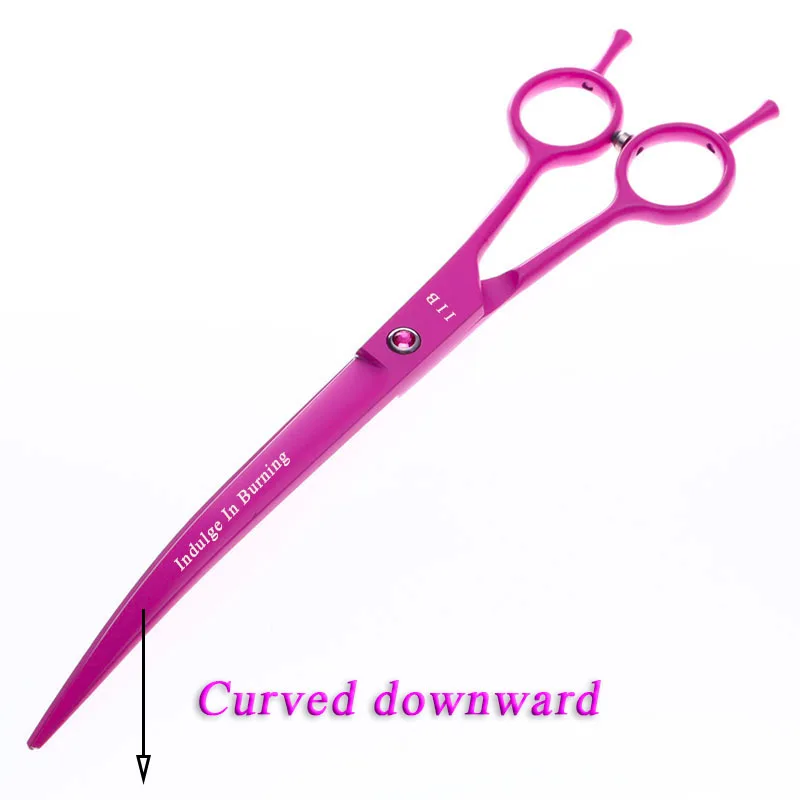 

Pet Scissors 8" Pink Downward Curved Pet Grooming Scissors Professional Shears Salon Barber Using Dogs & Cats